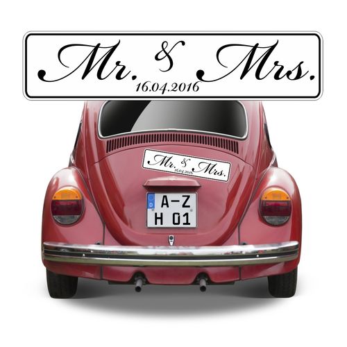 Magnetschild Hochzeit, Mr. & Mrs.